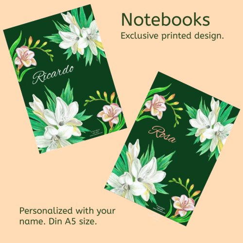 Personalized notebooks with a name